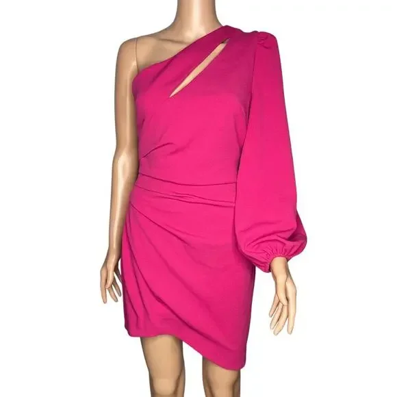 Elliatt Bermuda Mini Dress Crepe Fuchsia (bright pink) women’s size XS NWT - Picture 1 of 11
